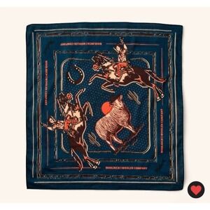 Woolrich x Target 2025 Western Graphic Cotton Bandana Navy Cowboy Horse Sheep